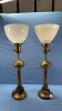 Pair of Brass Plated Table Lamps