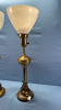 Pair of Brass Plated Table Lamps - 2