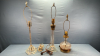 Three Glass Base Lamps