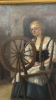 Oil Painting on Canvas of Lady at Spinning Wheel - 2