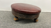 Old Maroon and Wood Foot Stool - 3