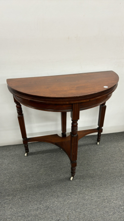 Antique Half Moon Games Table