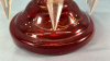 Ruby Red Glass Luster with Prisms -15in High - 7