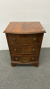 Bowed Front Three Drawer Night Stand