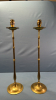 Pair of Tall Brass with Plated Base Candle Sticks