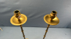 Pair of Tall Brass with Plated Base Candle Sticks - 2