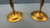 Pair of Tall Brass with Plated Base Candle Sticks - 3