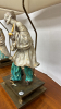 Pair of Asian Figural Terra Cotta Pottery Lamps - 11