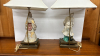 Pair of Asian Figural Terra Cotta Pottery Lamps - 14