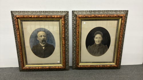 Elaborately Framed Portrait Pair