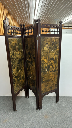 Decorative 19th Century Folding Dressing Screen