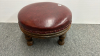 Leather Topped Foot Stool with Turned Wooden Legs