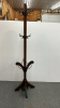 Oak Hall Tree w/ Metal Hooks & Umbrella Holders - 3