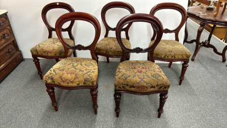 5 Matching Balloon Back Parlour Chairs