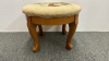 14in Foot Stool with Needlepoint Top - 2