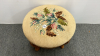 14in Foot Stool with Needlepoint Top - 3