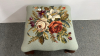 Foot Stool with Needlepoint Top - 2