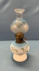 Miniature Blue and White Enamelled Coal Oil Lamp