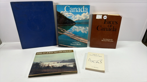 World Atlas and 4 Canadian Books -See Notes