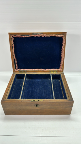 Velvet Lined Wooden Box -with Condition Issues