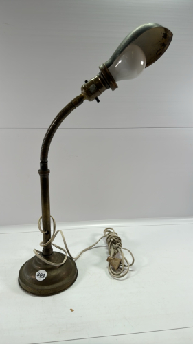 Old Brass and Metal Desk Lamp