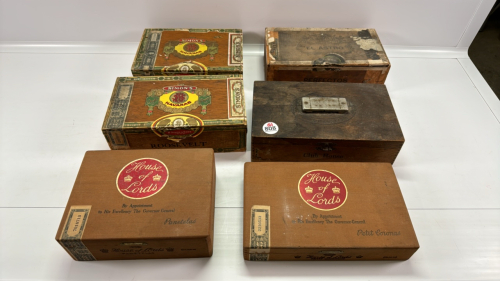 6 Cigar Boxes -See Notes