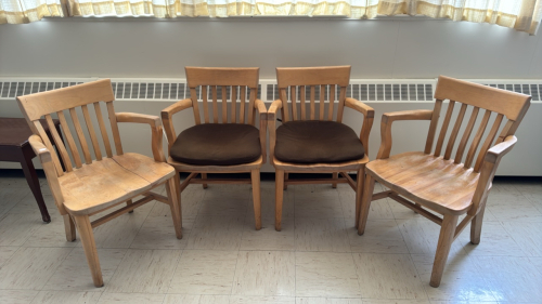 4 Wooden Captains Chairs