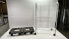 Wire Rack on Casters and Plastic Rolling Cart