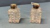 Cut Glass w/ Sterling & Mother of Pearl Shakers - 4