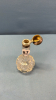 Cut Glass Perfume Bottle w/ Hinged Sterling Top - 2