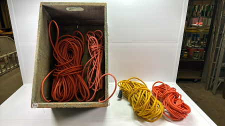 Wooden Box with 4 Extension Cords