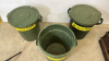 3 Large Green Garbage Bins -2 Lids - 4