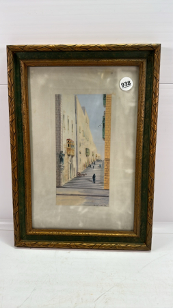 Nicely Framed Print of European Street Scene