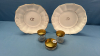 3 Dresser Jars with Gold Coloured Lids on 2 Plates