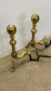 Pair of Brass Clad Fireplace Dogs - 2