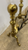 Pair of Brass Clad Fireplace Dogs - 4