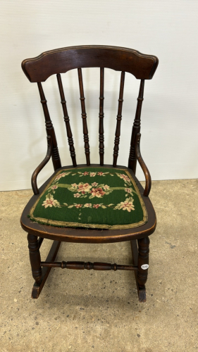 Nursing Rocker with Needlepoint Seat