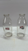 2 Wilson's Embossed Square Quart Bottles