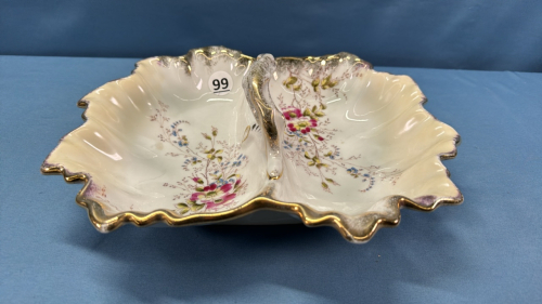 Double Serving Dish KPM Porcelain with Handle