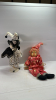 Clown Doll on Swing & Porcelain Faced Jester Doll