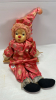 Clown Doll on Swing & Porcelain Faced Jester Doll - 5