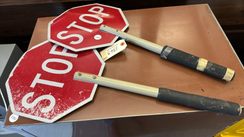 2 Crossing Guard Stop Signs