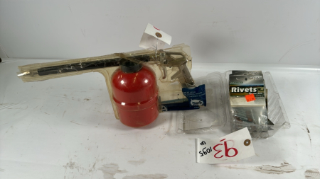 Pneumatic Oil Gun & Quantity of Pop Rivets