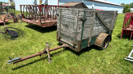 Homemade Single Axle Wooden Trailer -See Notes