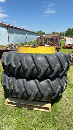 Pair of 18.4-38 Tires with Hardware -See Notes