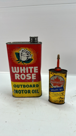 White Rose & Super Test Oil Tins -See Notes