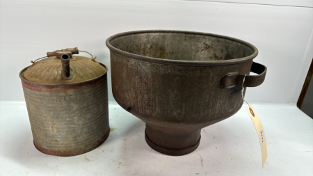 Galvanized Milk Strainer & Kerosene Pail -See Note