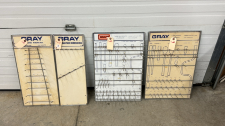 4 Metal Gray Tool Display Racks