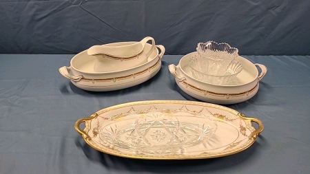 Nippon 14" Celery Bowl and 3 Alfred Meakin Serving Pieces etc.