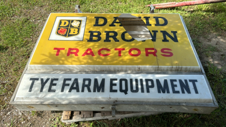 Broken Double Sided David Brown (Tye Equipment) Lighted Sign -58in x 41in